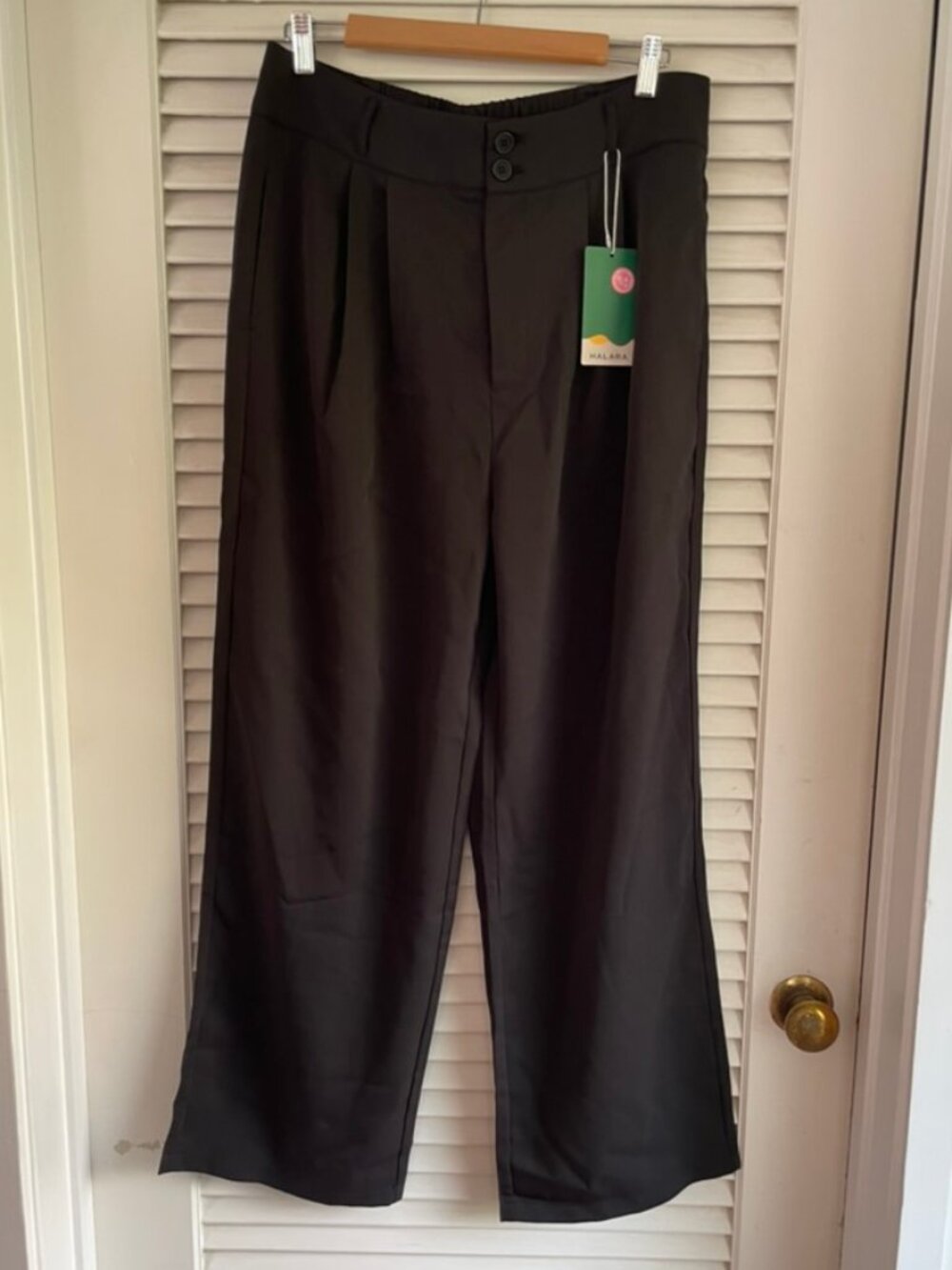 Halara Flex Pleated Wide Leg Trousers Black Size XL / 1X (EU 46) NWT